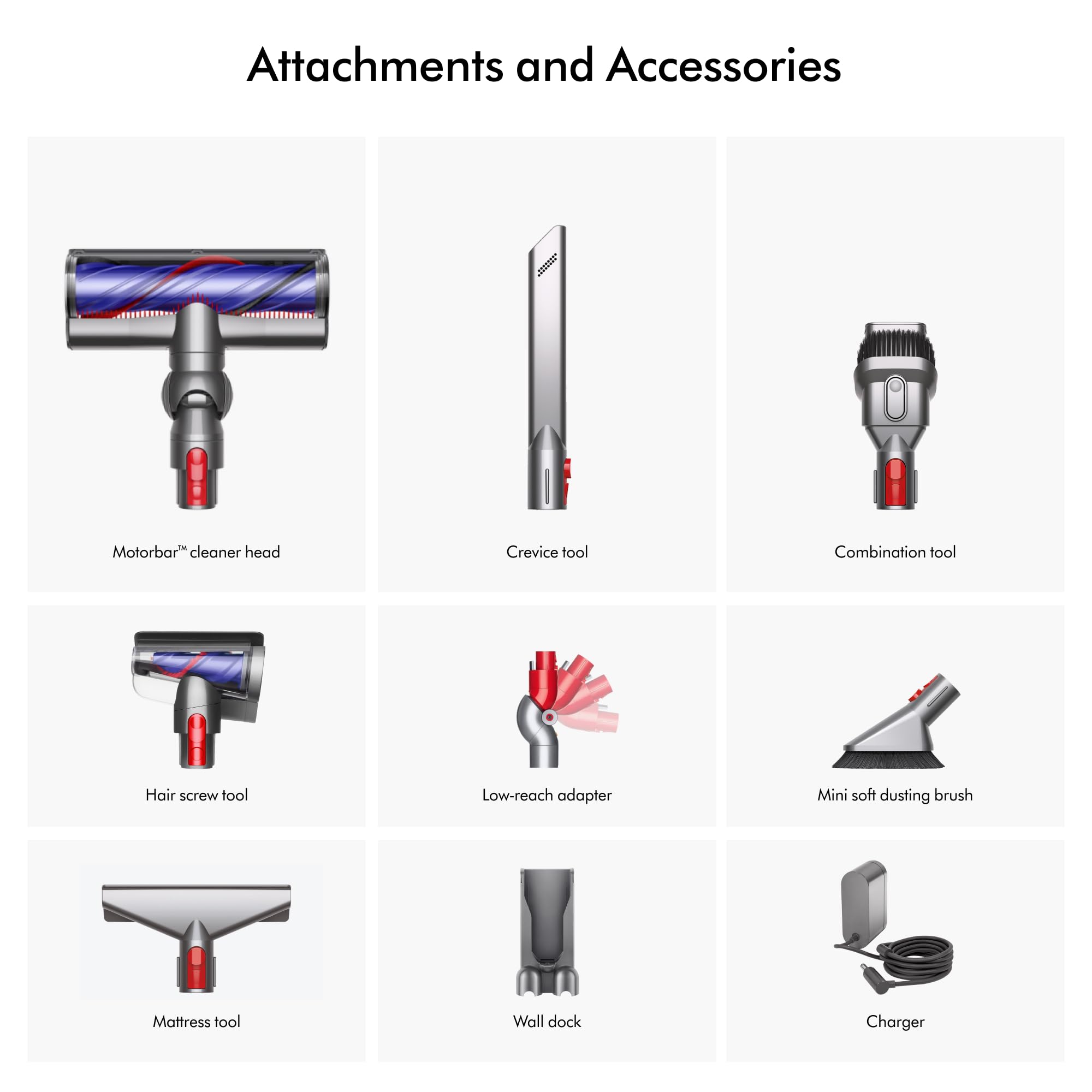 Renewed premium Dyson V11 Plus packaging and components