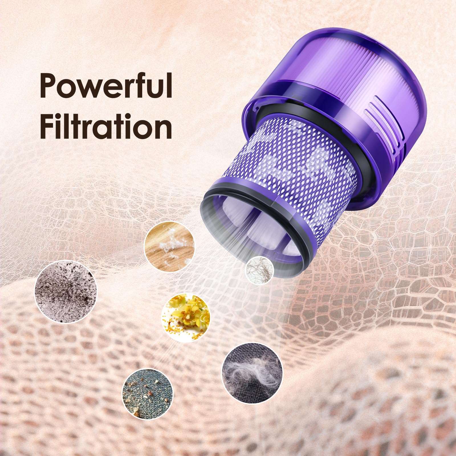 V11 and V15 cordless vacuum filter replacement shown