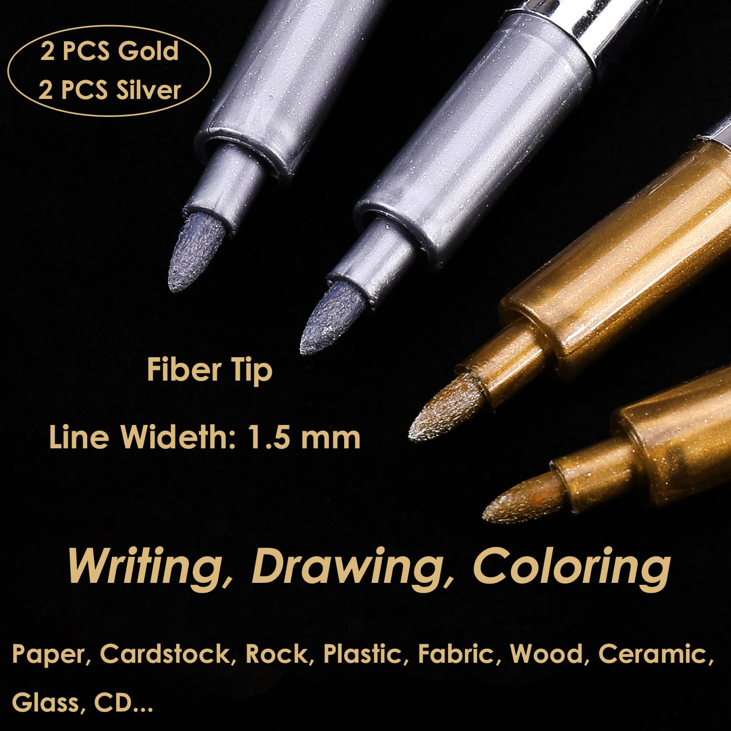 Silver marker pen from Dyvicl metallic markers set 4