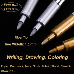 Silver marker pen from Dyvicl metallic markers set 4