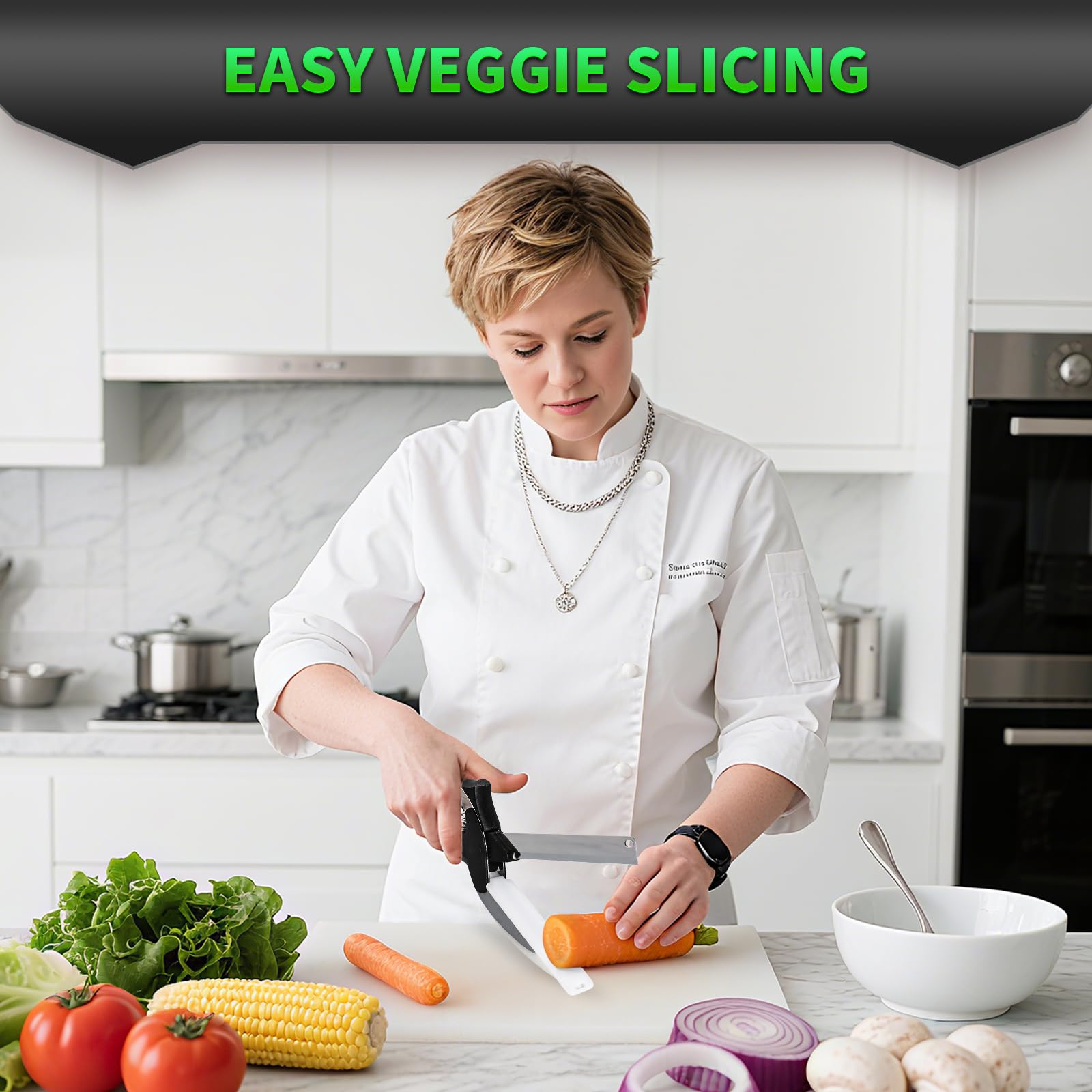 Safety lock feature on DZ Duozhan vegetable kitchen scissors