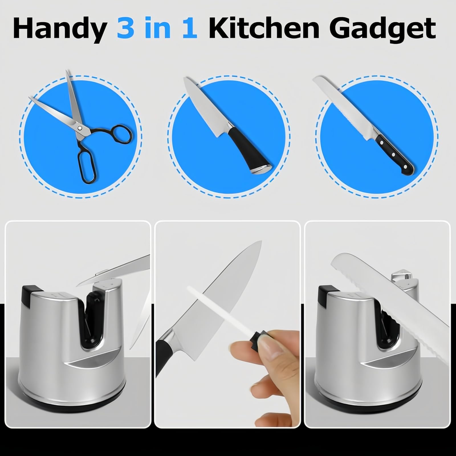 Detachable ceramic polishing rod included with sharpener