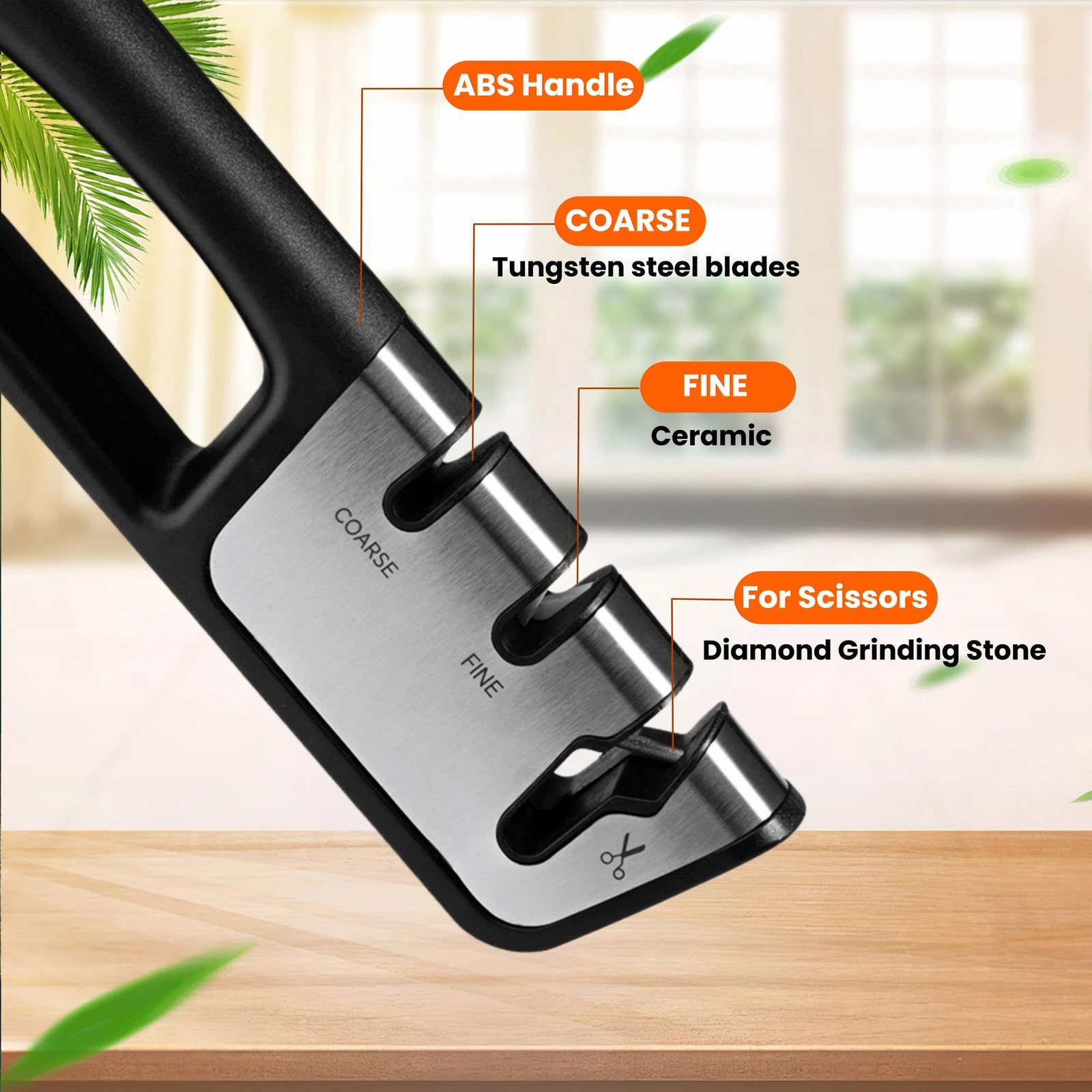 Dzmbv 3-Stage Knife Sharpener fine slot close up