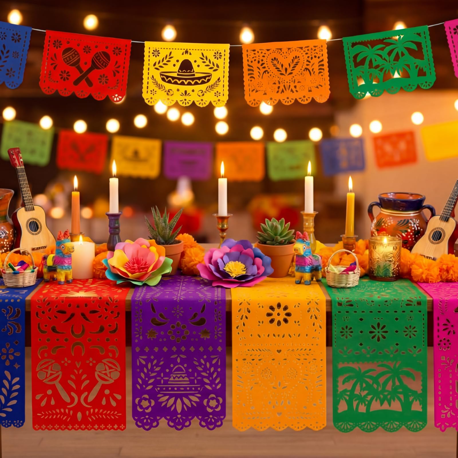 Twelve runners in six designs for mexican fiestas and weddings