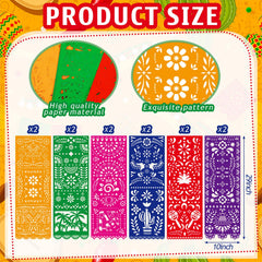 Multicolor papel picado table runners for mexican decor