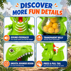 Foam balls stored inside the dinosaur toy during play