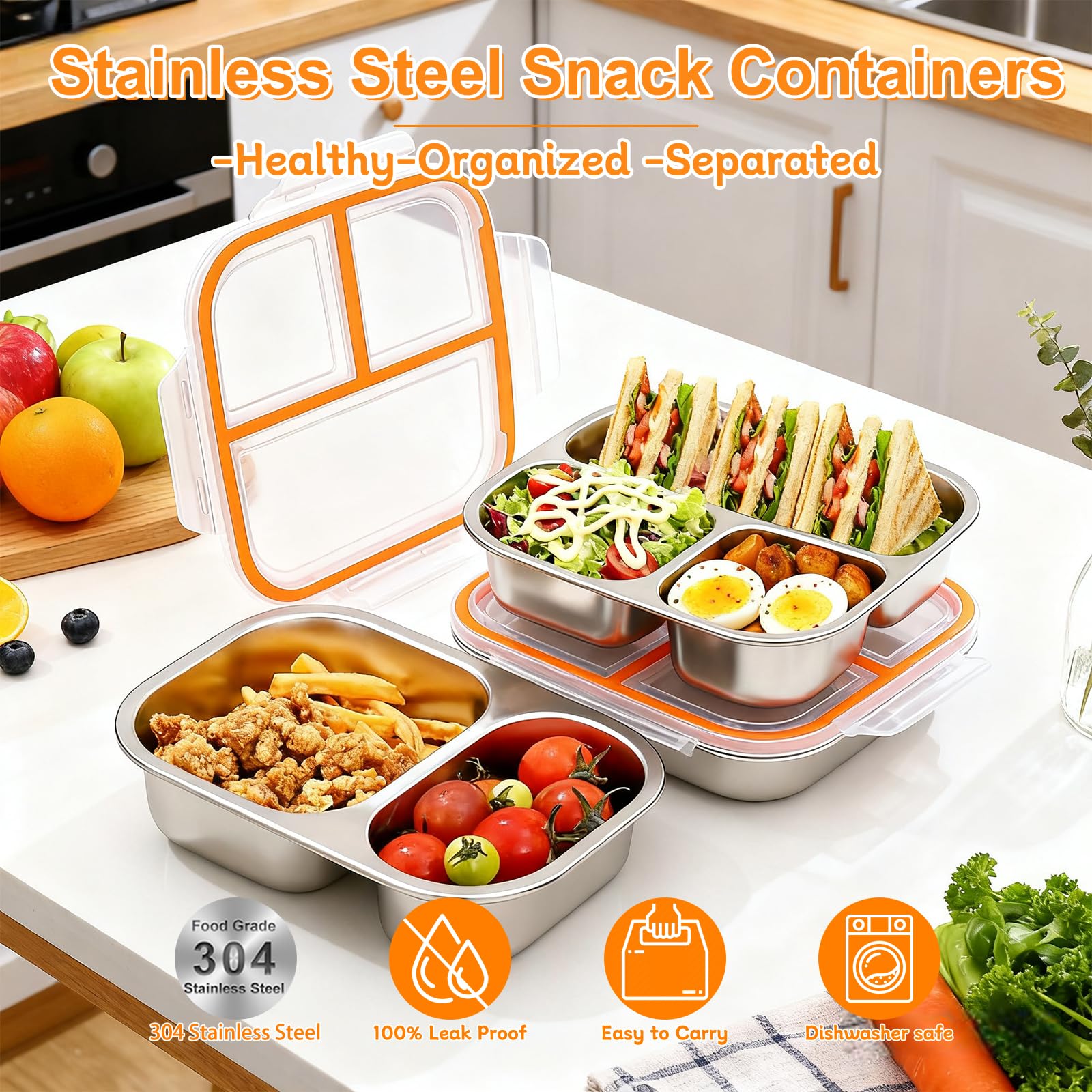 Office lunch and travel ready stainless steel lunch containers by EALRIDV