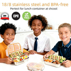 EALRIDV stainless steel snack containers three-compartment 600ml