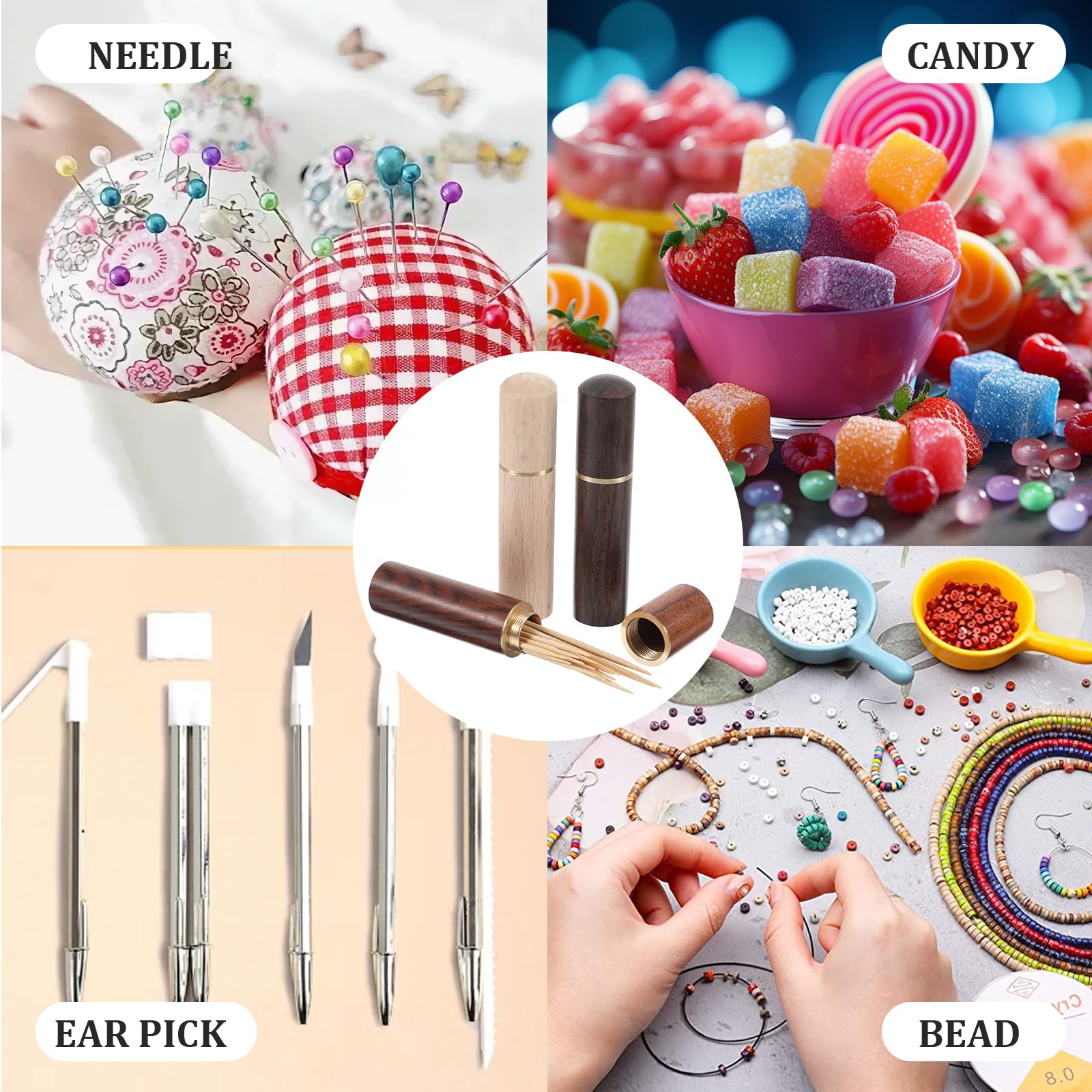ear pick cotton swab compatible small objects in compact holder