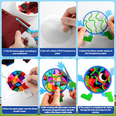 Eight Earth Day motif designs for window art