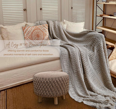 Earth tone self care package with khaki blanket