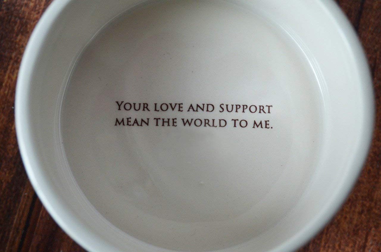 Earthenware keepsake box with heart inscription