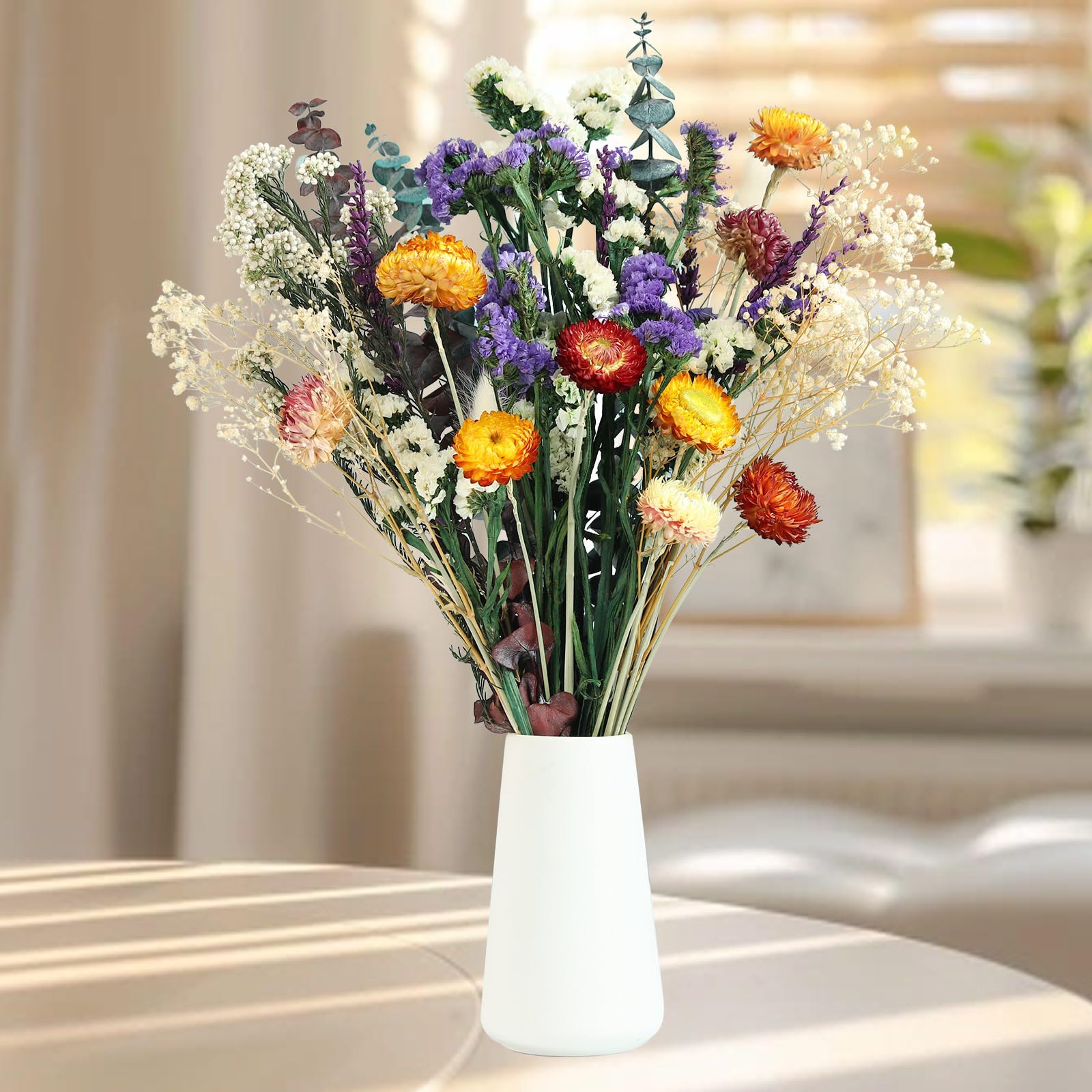 Fall wedding centerpiece idea with dried flowers