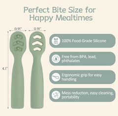 Eascrozn BPA free silicone baby spoons for 6+ months