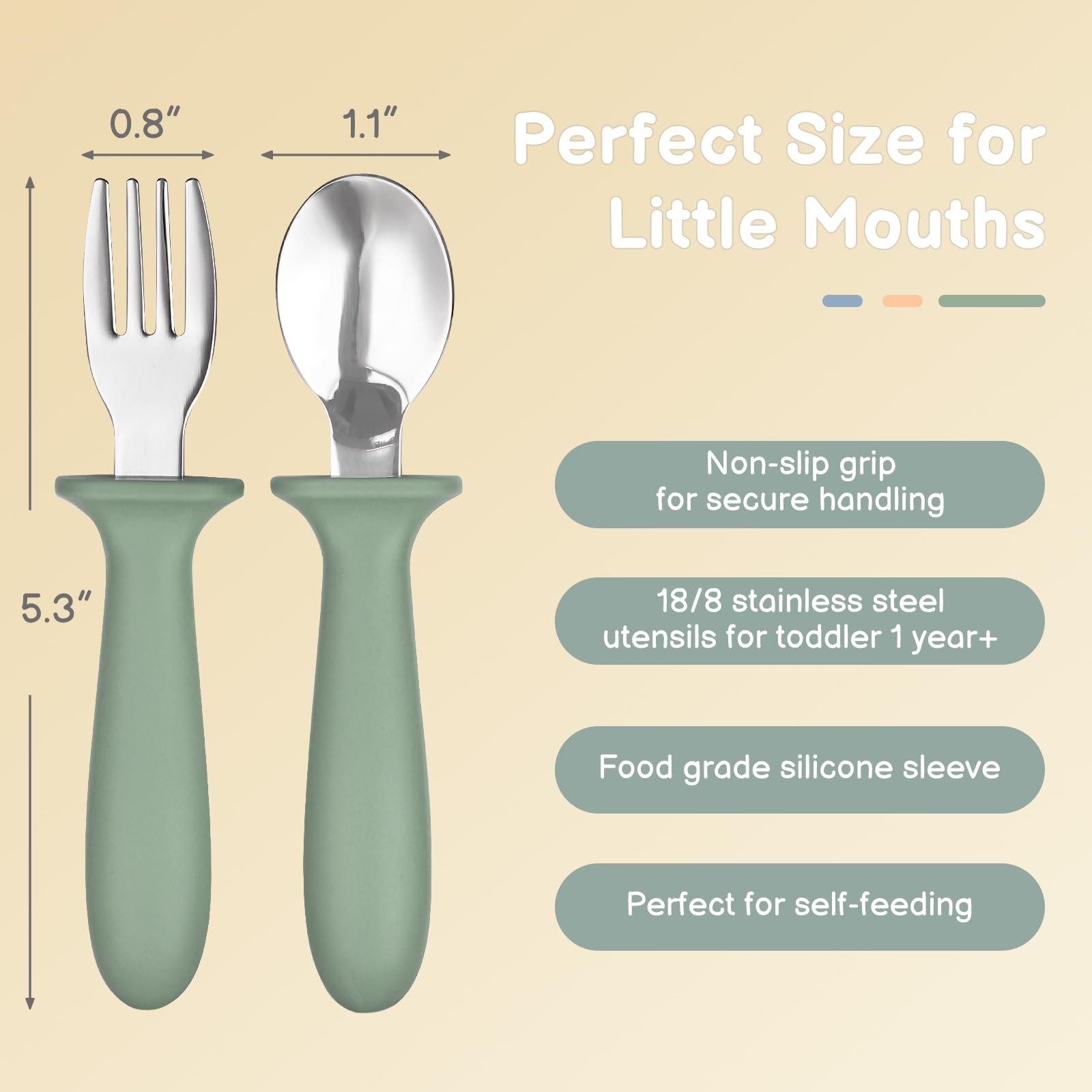 Six pack toddler cutlery for self feeding by Eascrozn
