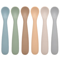Eascrozn baby spoons set of 6 first stage silicone feeding spoons