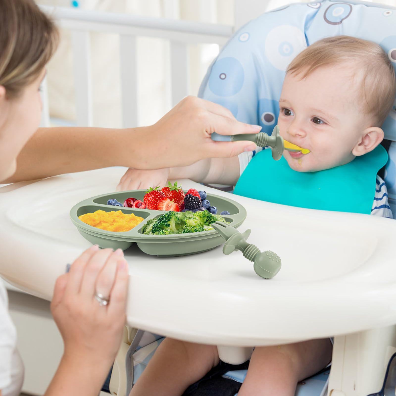 BPA free silicone baby utensils by Eascrozn