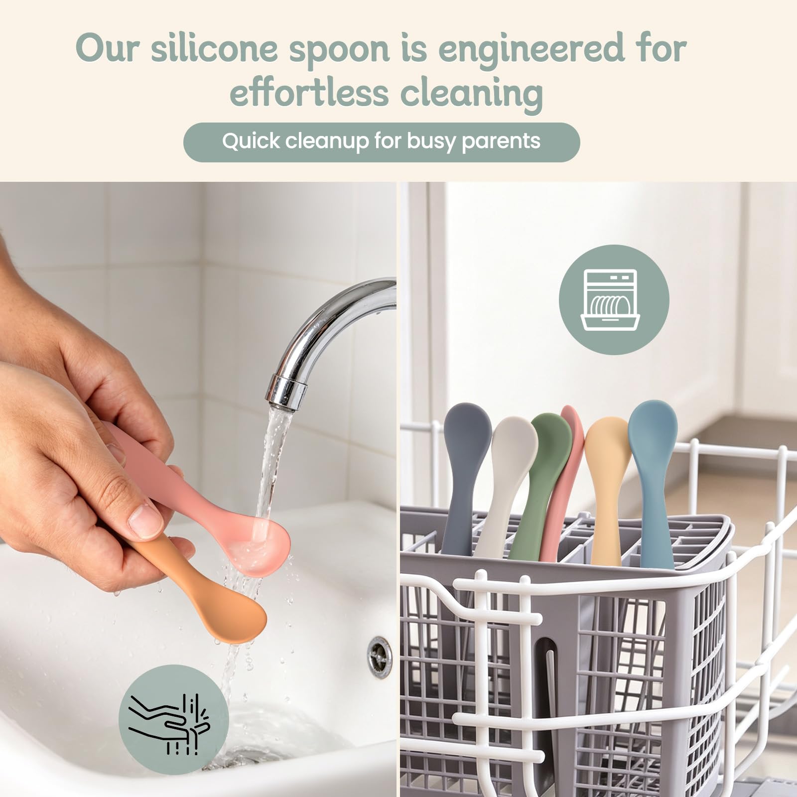 Easy to clean Eascrozn six pack baby spoons