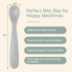 BPA free silicone feeding spoons by Eascrozn