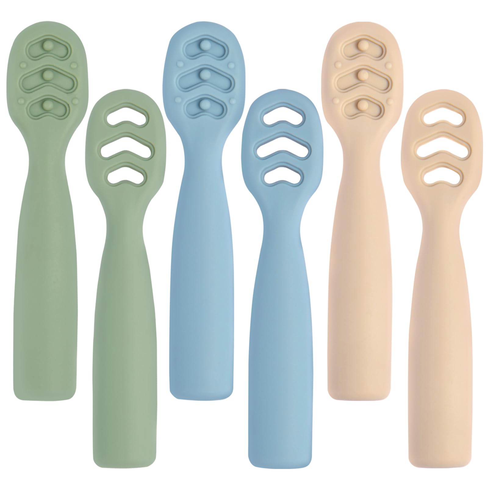 Eascrozn silicone baby spoons 6 pack for self feeding