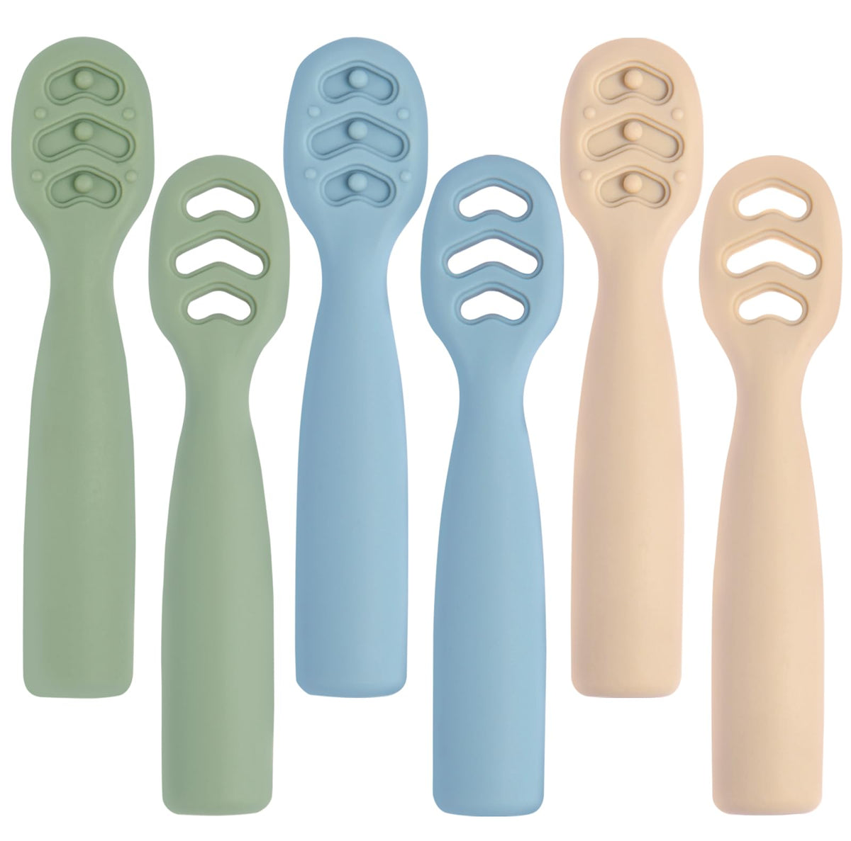Eascrozn silicone baby spoons 6 pack for self feeding