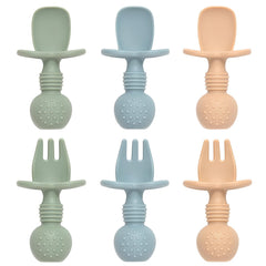 Eascrozn silicone baby spoons six pack close up