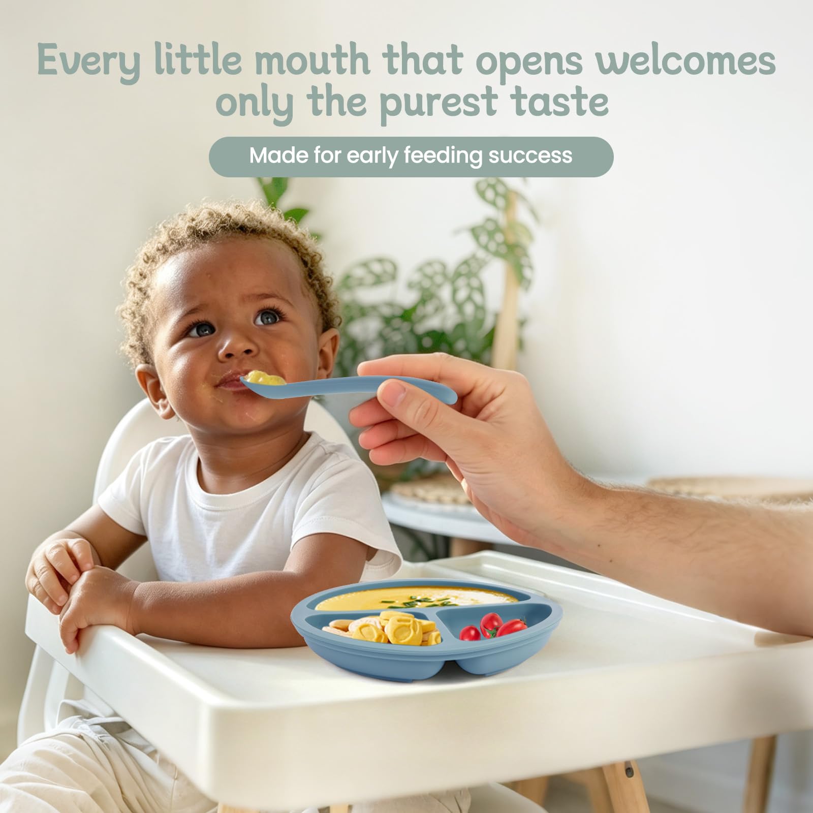 100% food grade silicone baby spoons by Eascrozn