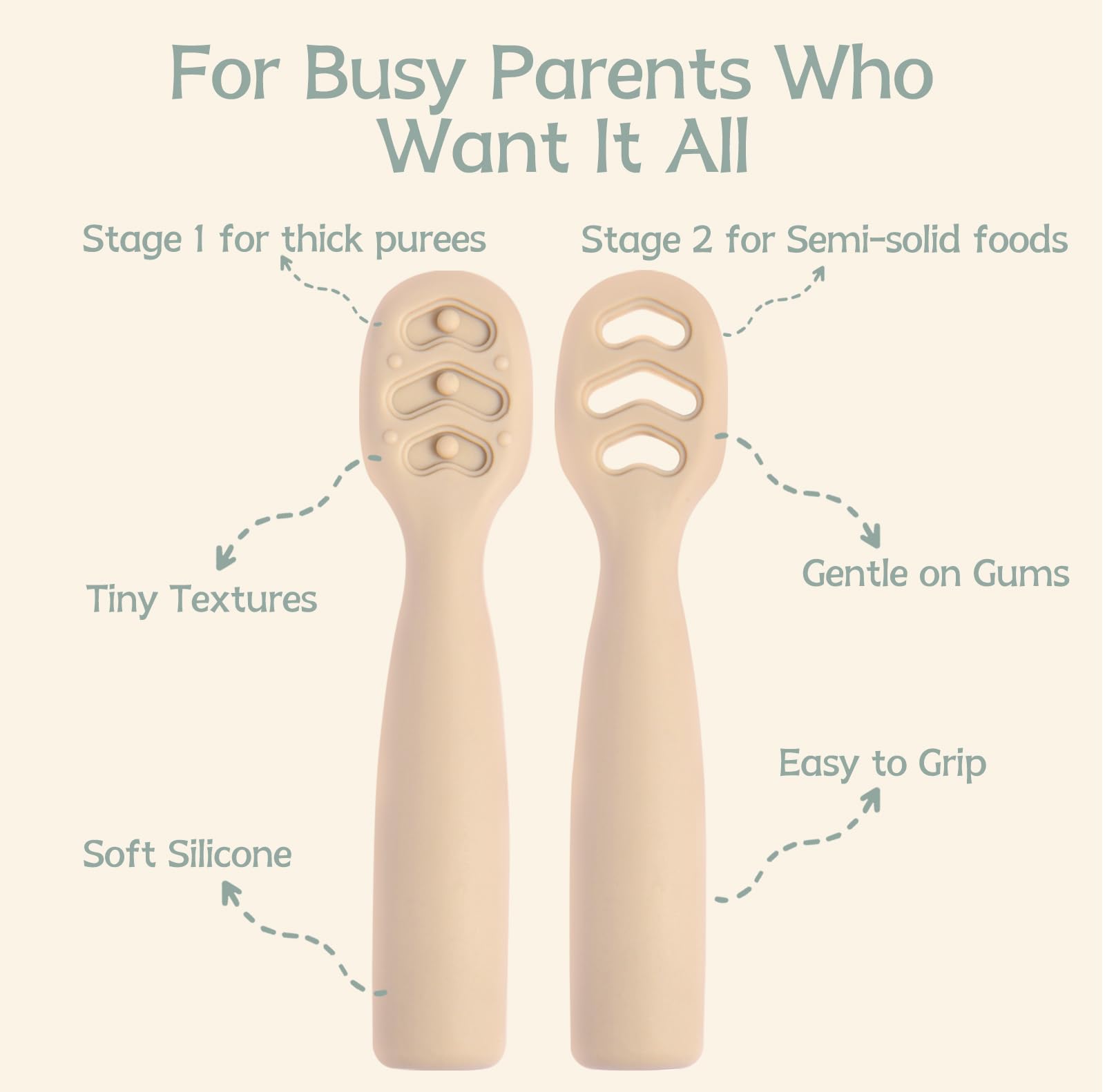 Eascrozn soft durable silicone baby spoons easy to sterilize