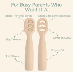 Eascrozn soft durable silicone baby spoons easy to sterilize