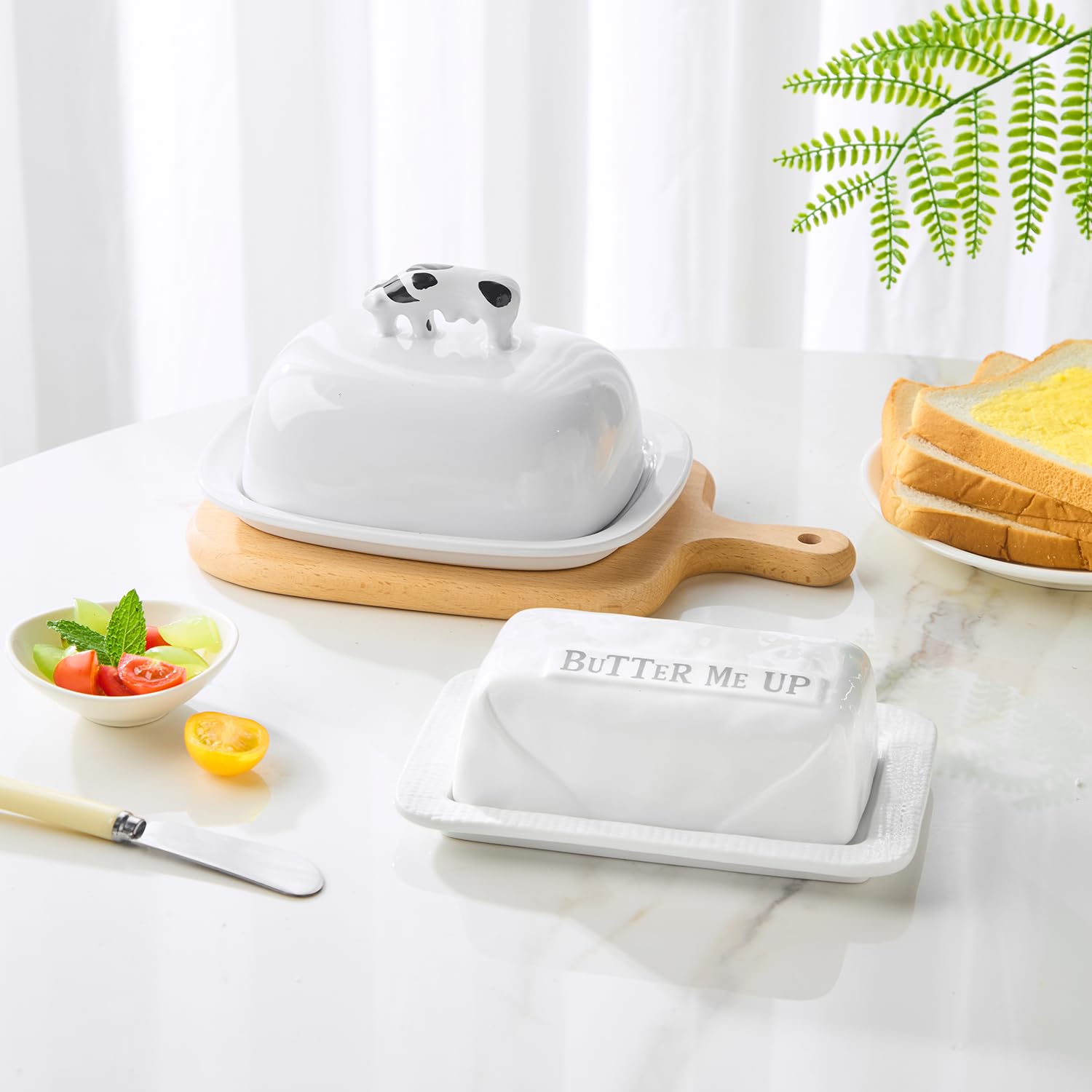 Countertop butter dish lid kitchen decor