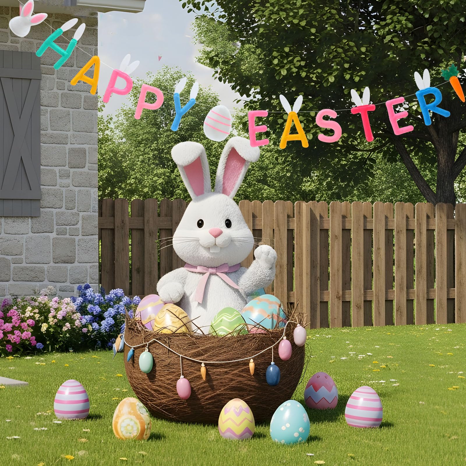 Easter banner storage ready to fold and reuse