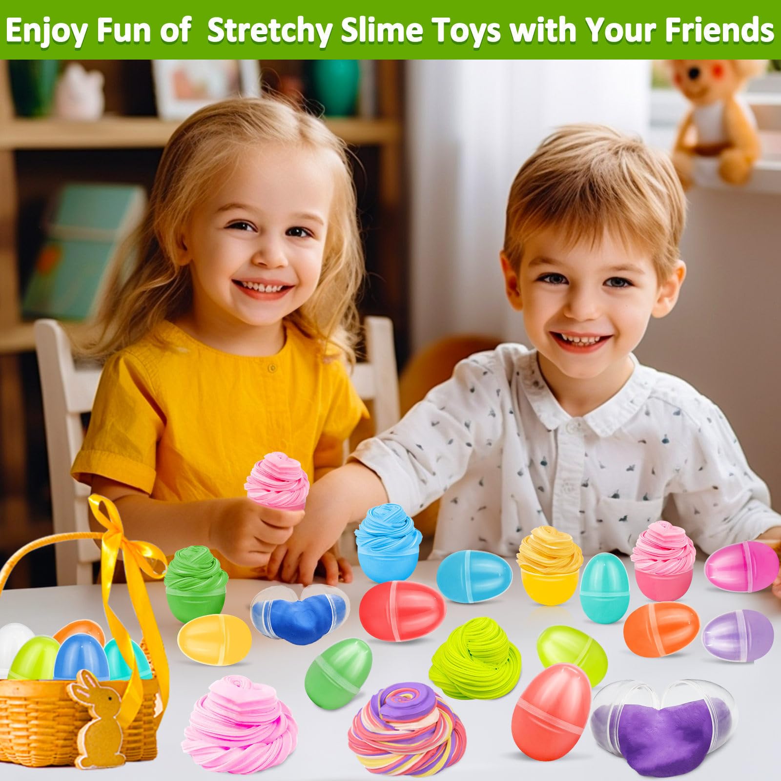 Ready to use Easter basket fillers slime eggs