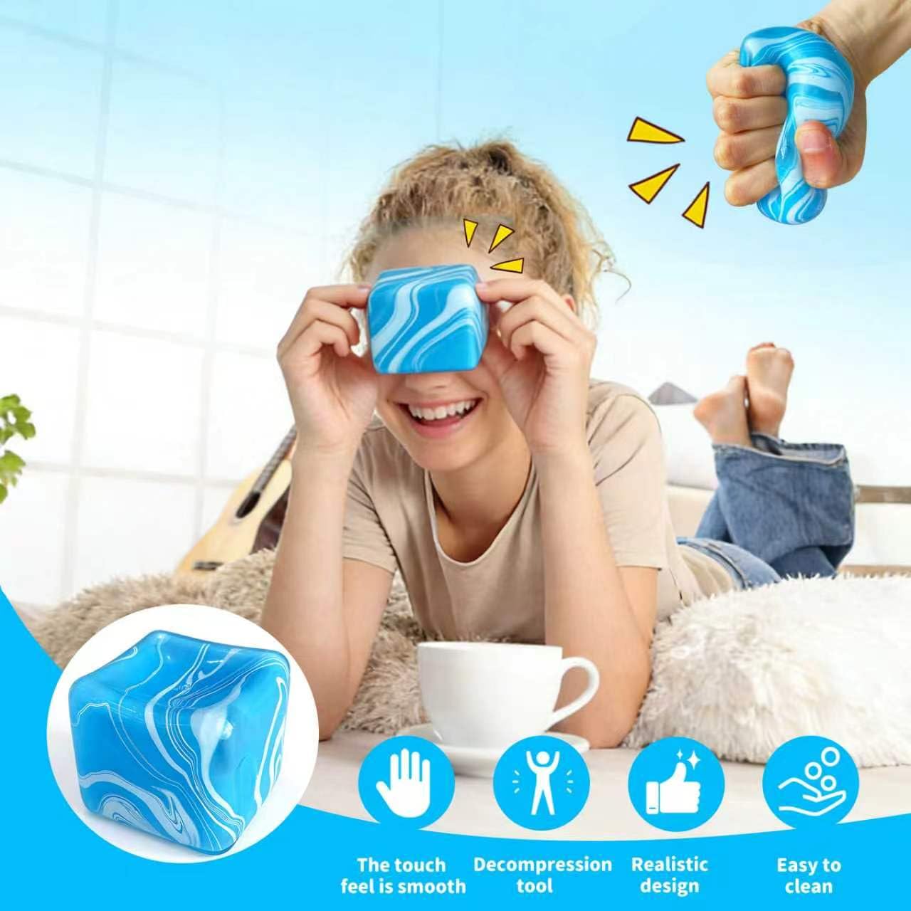 Easter basket stuffer blue fidget toy