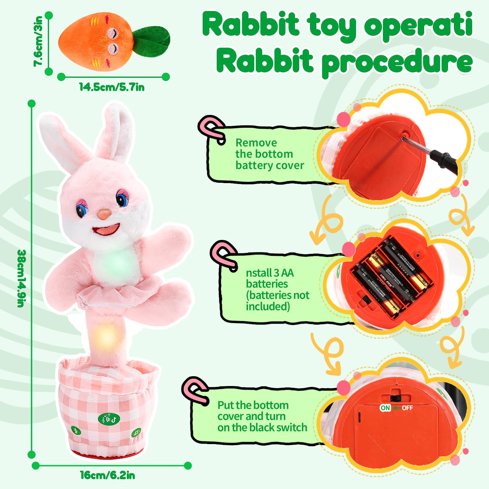 Easter basket stuffer bunny for kids in packaging