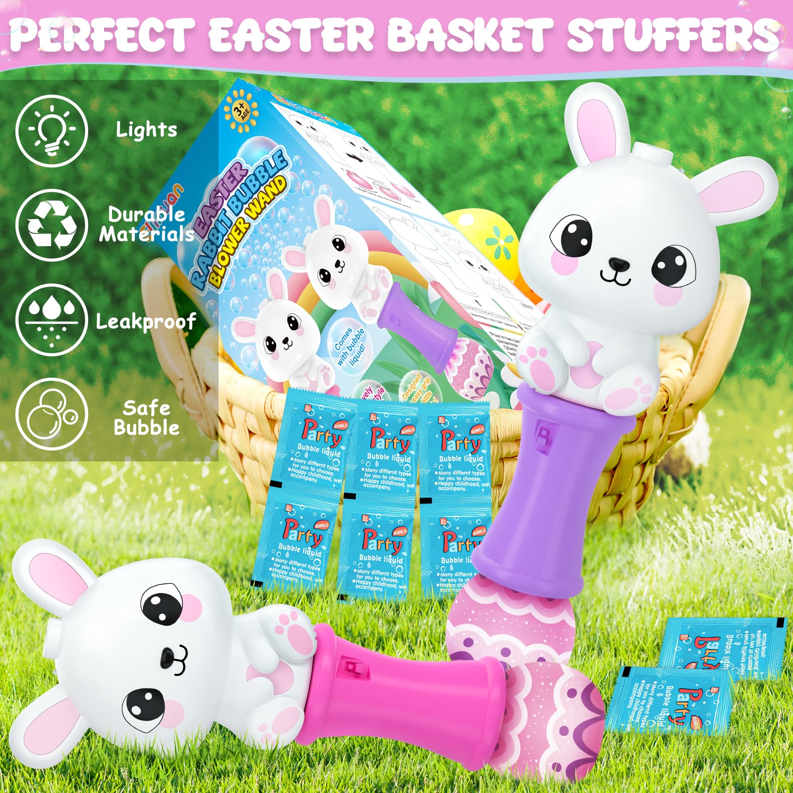 Easter basket stuffer bubble wand gift set for kids