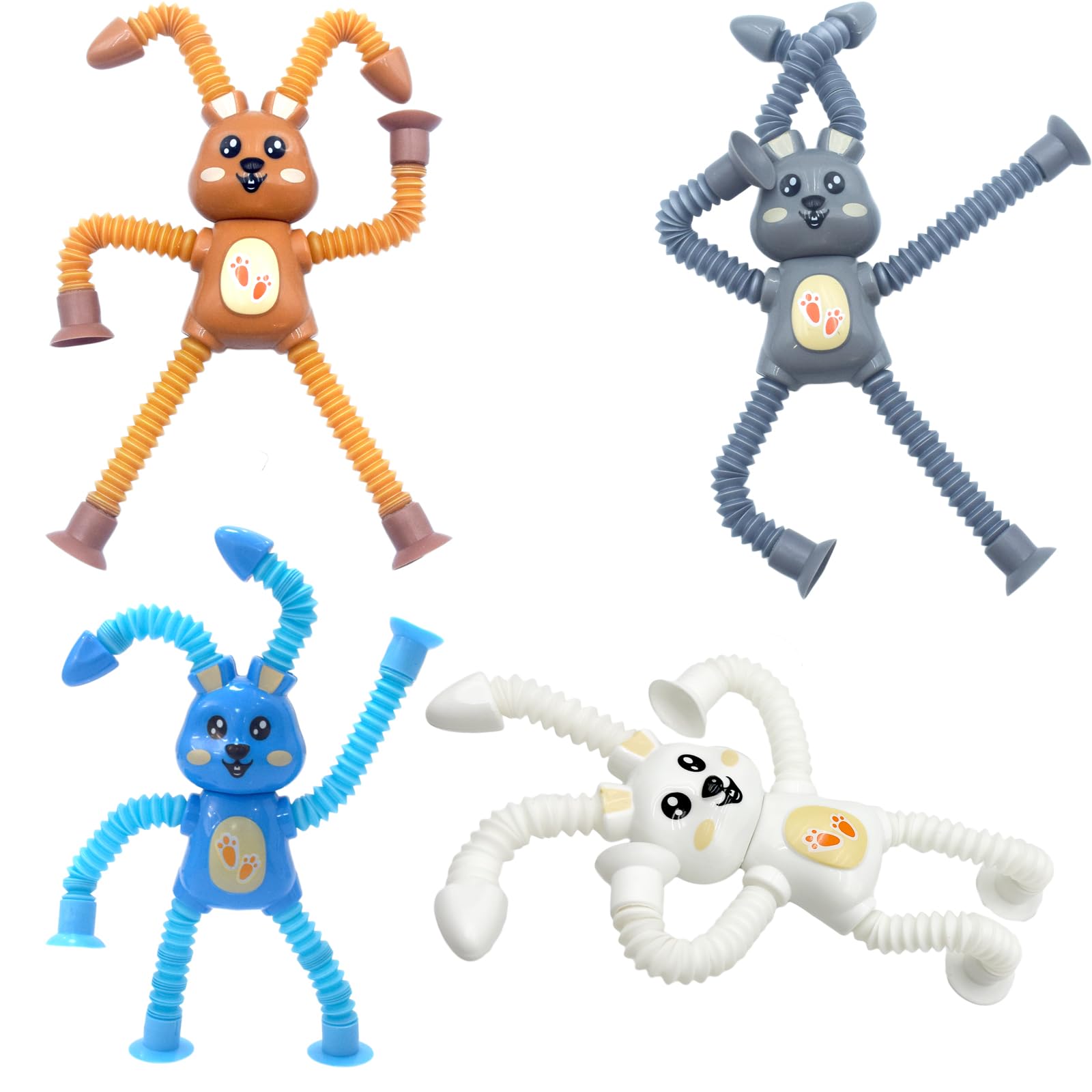 Four bunny pop tubes set for Easter baskets