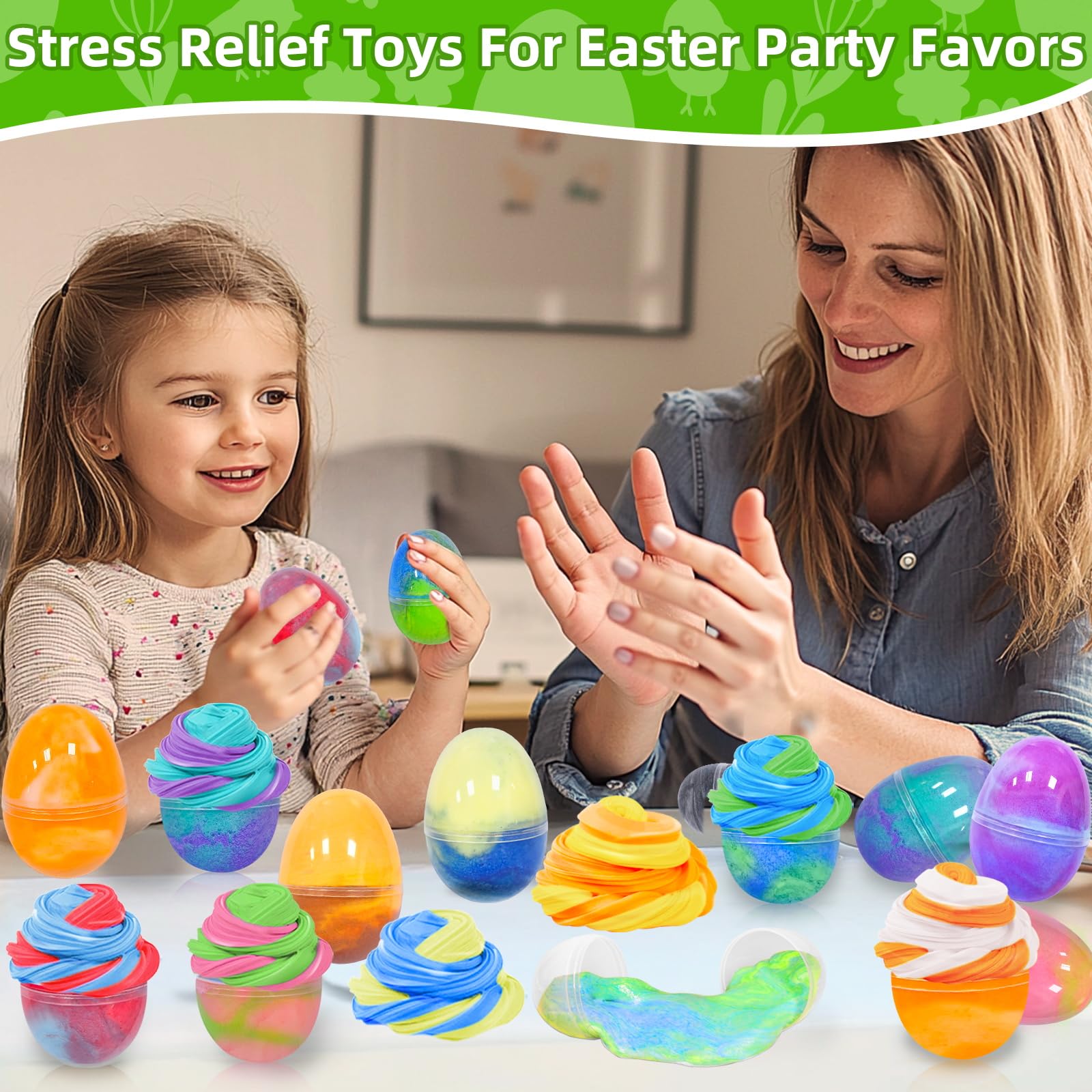 Non-sticky slime eggs safe for children ages 3 and up