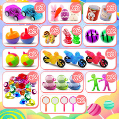 Bright colored prefilled Easter eggs for egg hunt