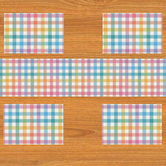Multicolor pastel Easter plaid table runner for spring decor
