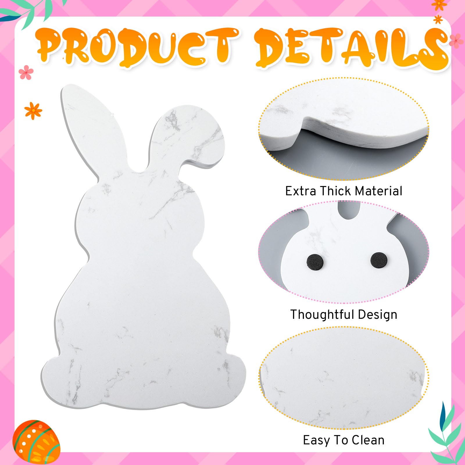 Easter bunny cheese board white marble size about 12 x 7 inches
