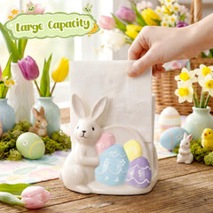 Easter bunny ceramic napkin holder for dining area