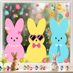 Three unique giant rabbit designs with detachable Easter eggs and flowers