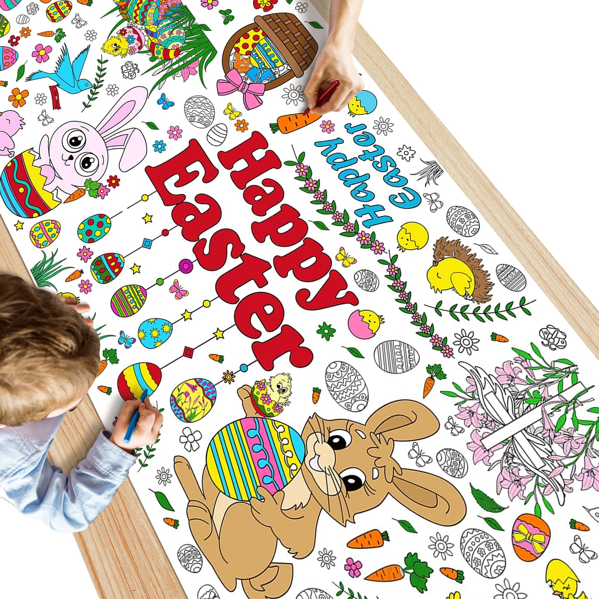 Easter crafts for kids jumbo coloring banner by OHOME