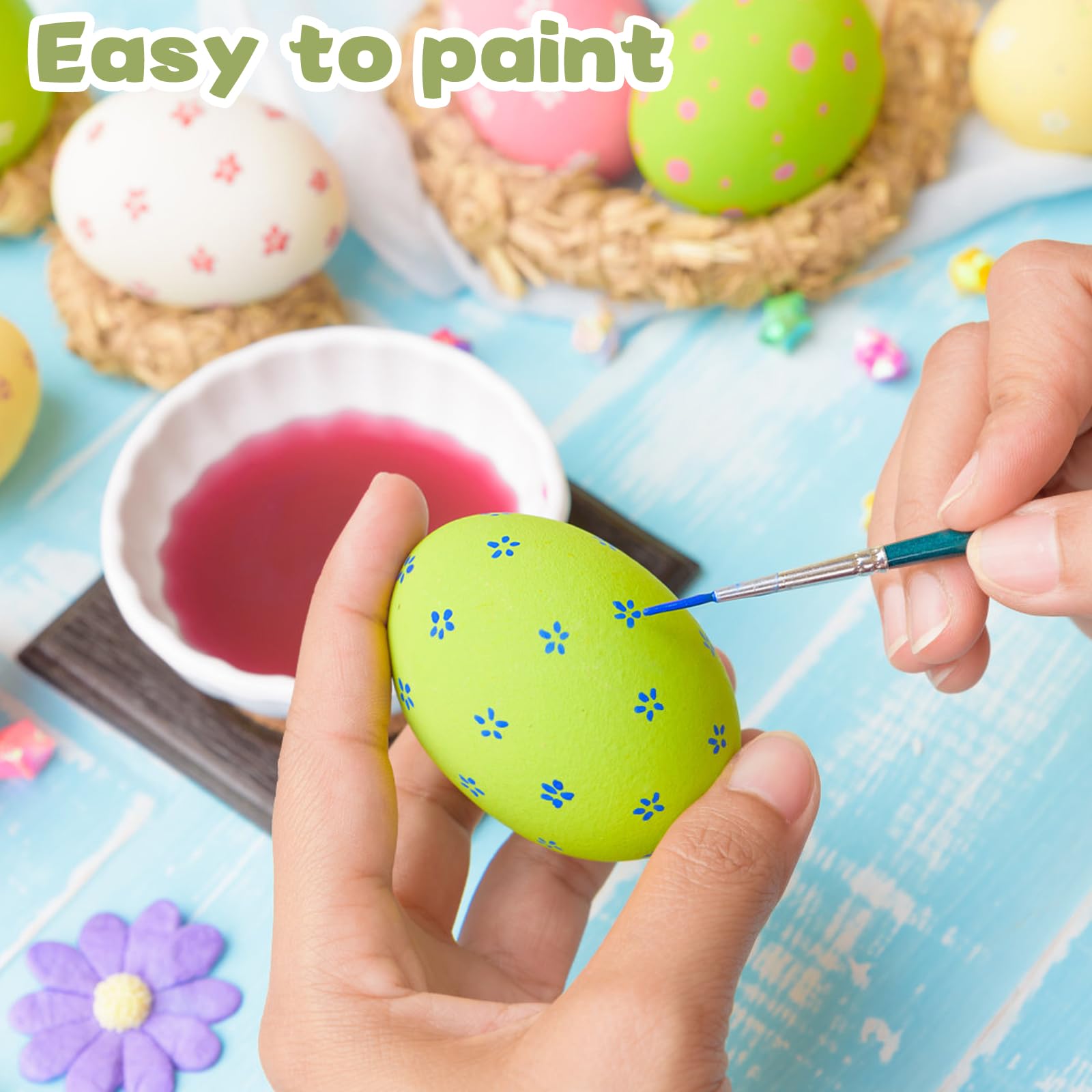 Wooden eggs compatible with dyes and coatings