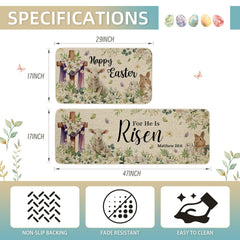 Moutina Easter Cross Decor Kitchen Rug 17x29