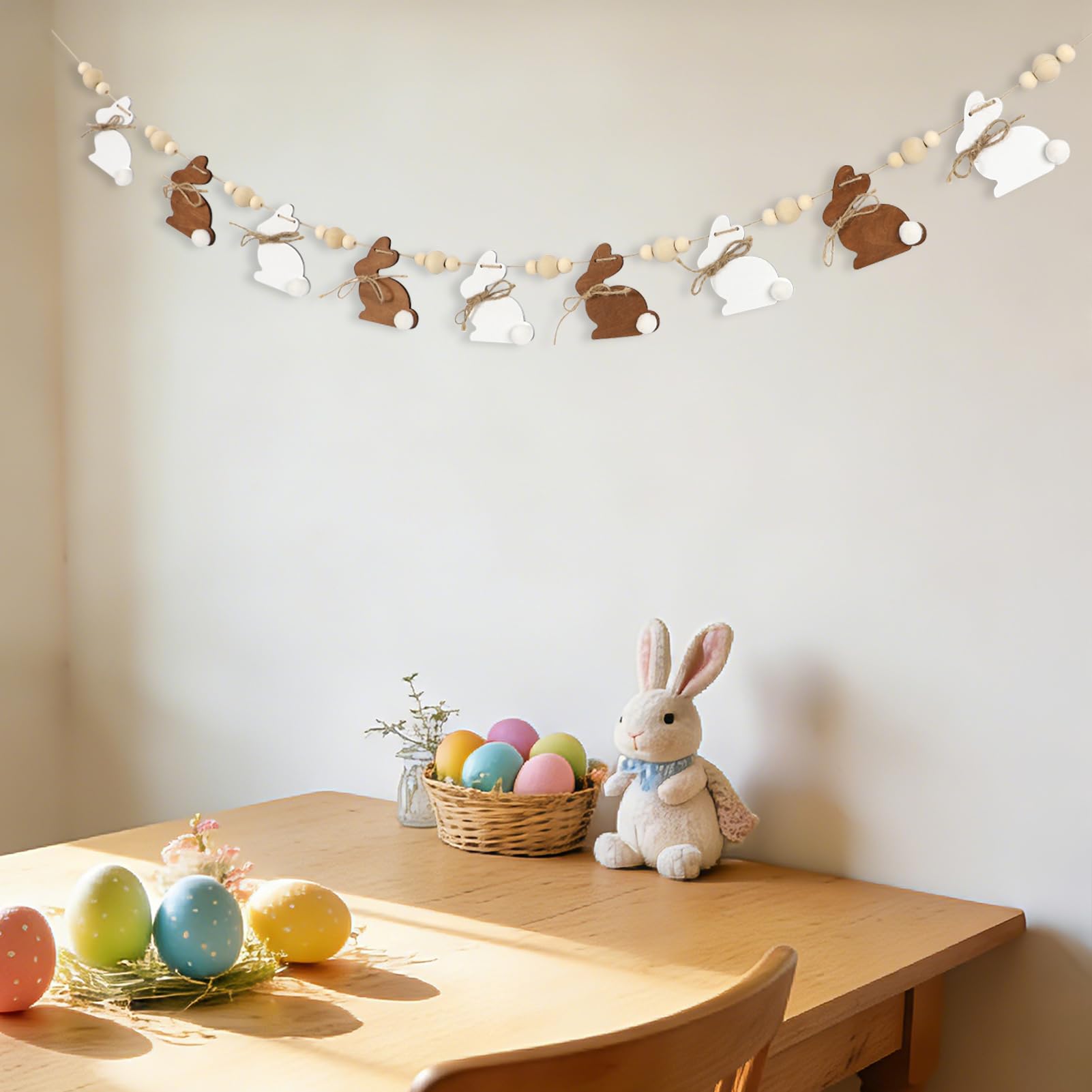 easter decorations for home banner on mantel
