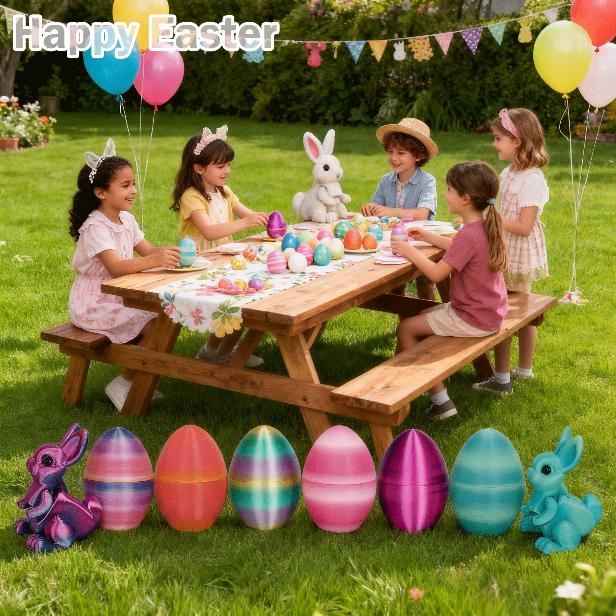 Easter desk decor bunny egg colorful packaging suitable for gifting