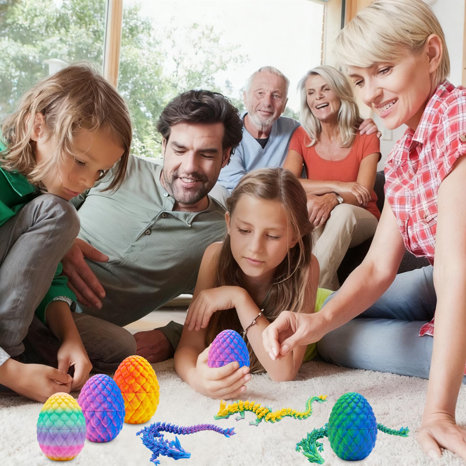 Multi-color dragon eggs for Easter and Christmas decor