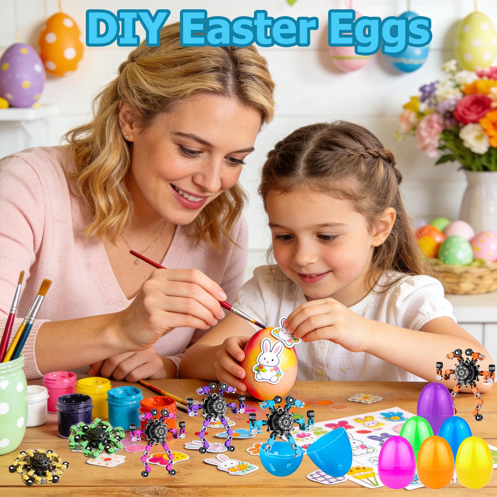 Egg shell size 3.15 inches and spinner 5 inches