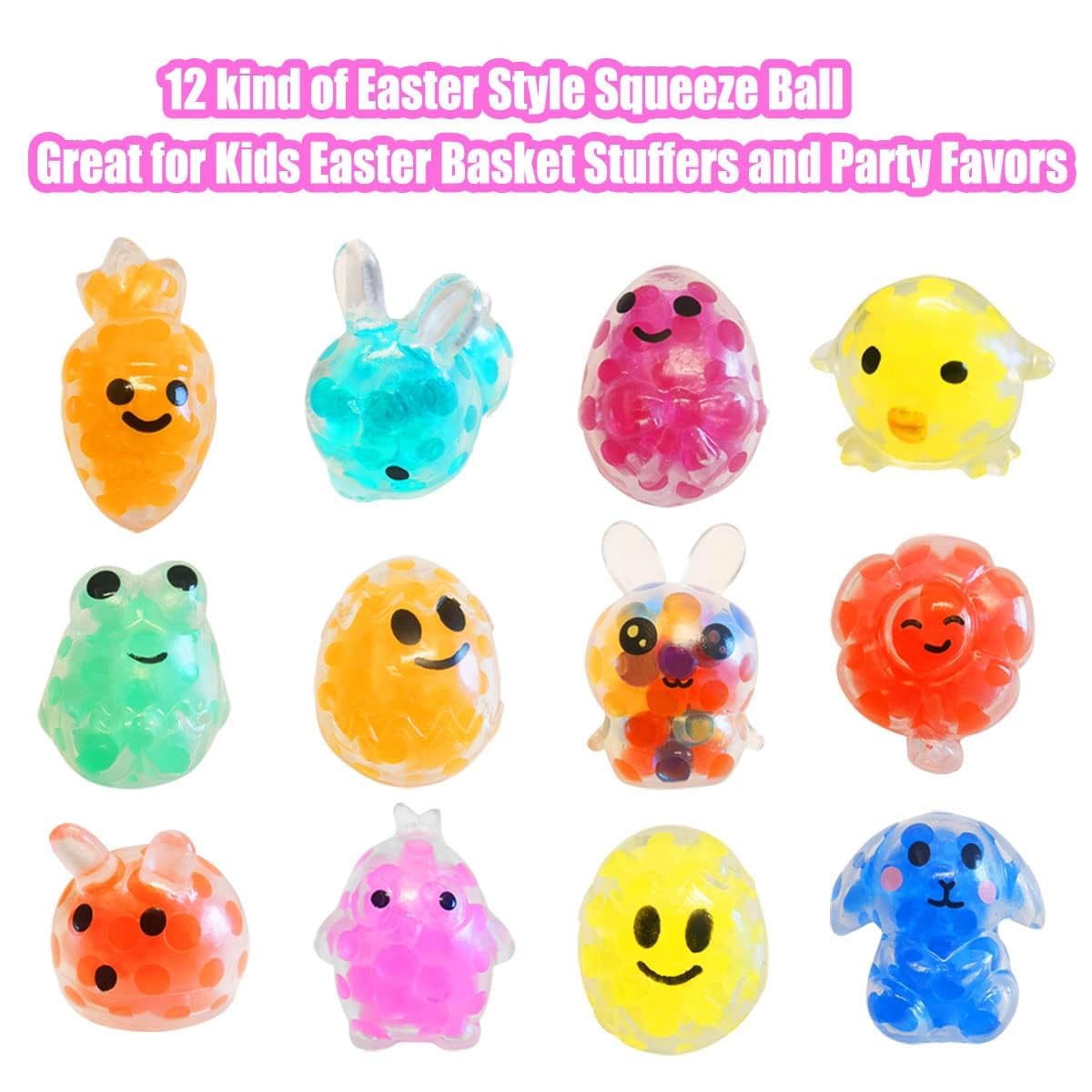 Colorful Easter eggs filled with non-toxic squishy toys